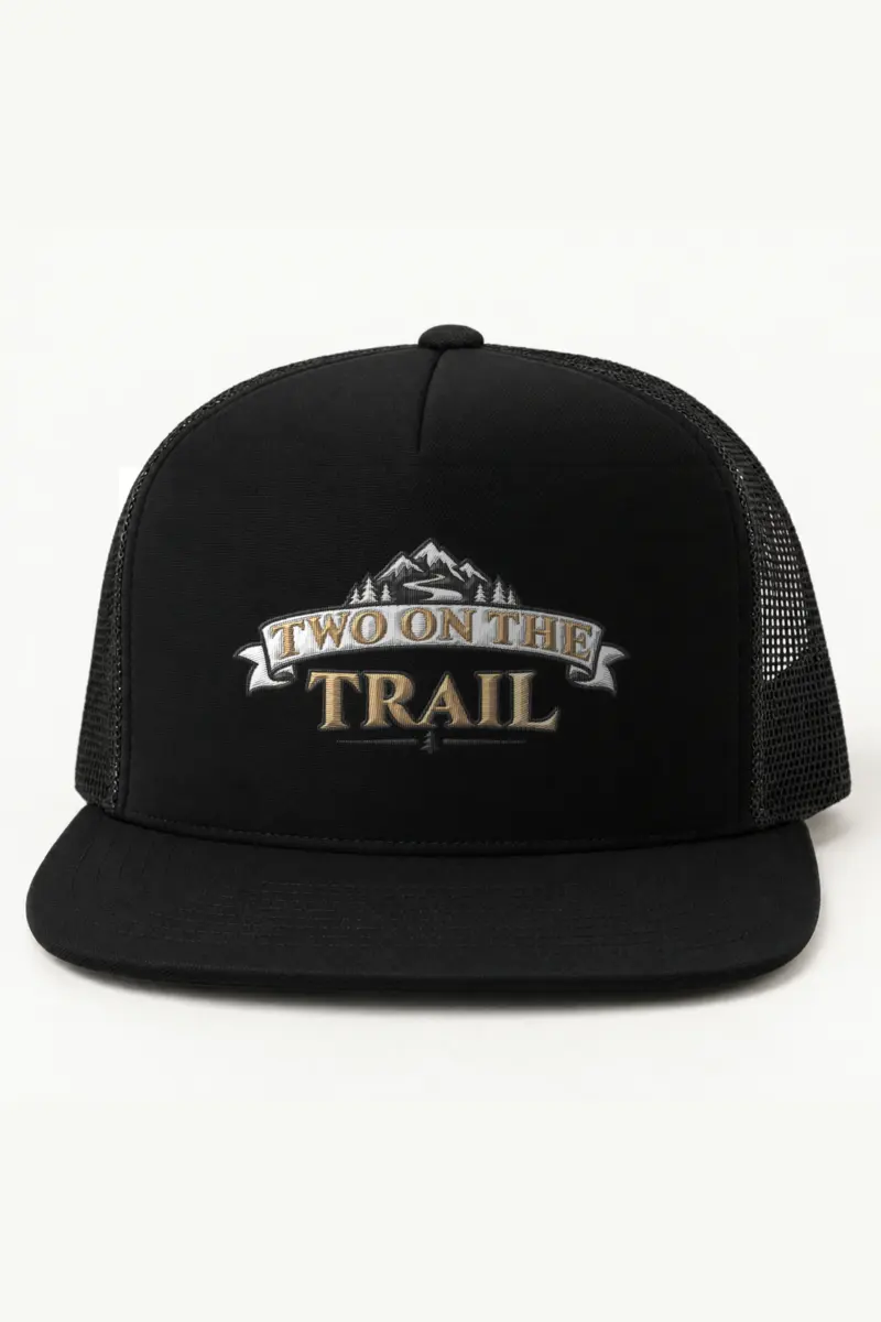 “Two on the Trail” 5 Panel Trucker Cap · Embroidered