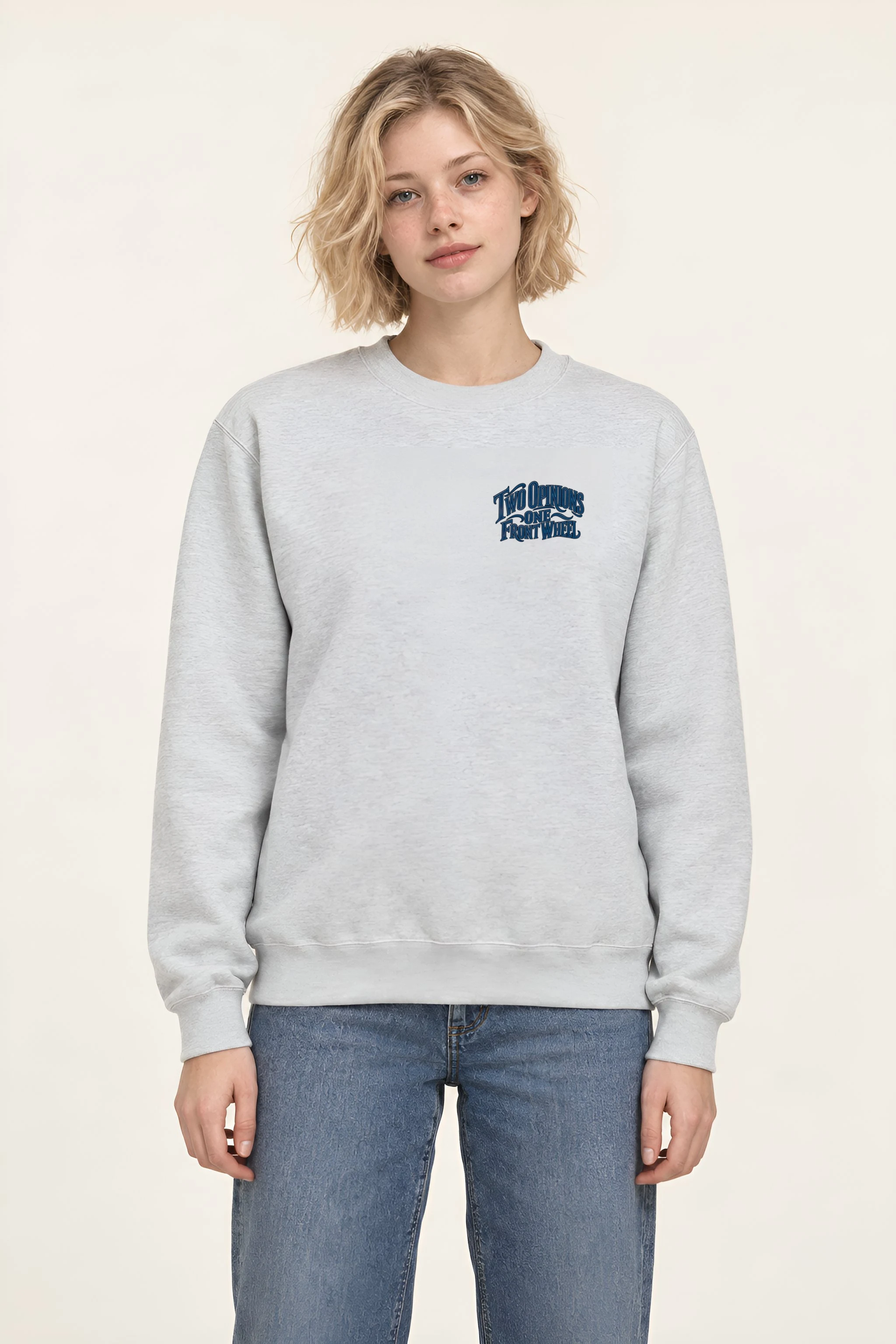 "Two Opinions One Front Wheel" Heavy Blend Unisex Crewneck Sweatshirt
