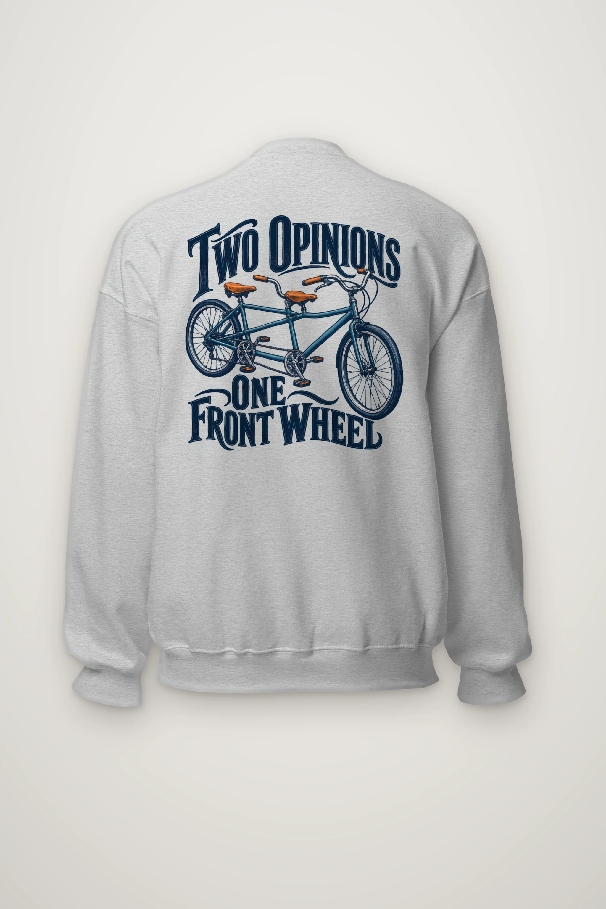"Two Opinions One Front Wheel" Heavy Blend Unisex Crewneck Sweatshirt