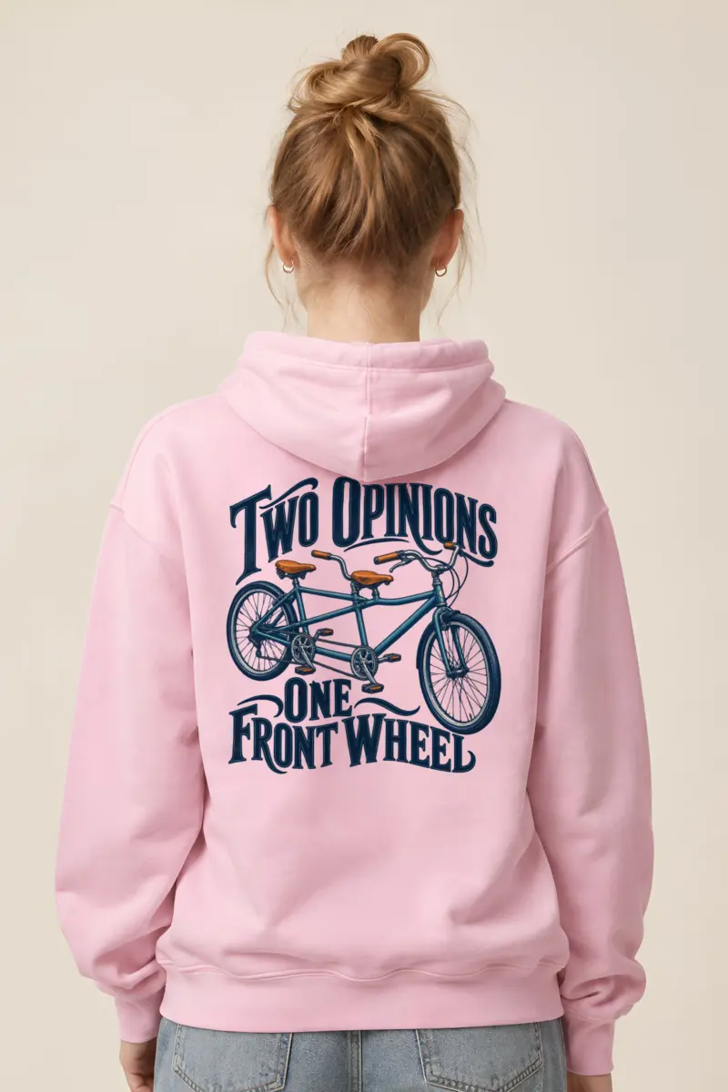 “Two Opinions, One Front Wheel” Heavy Blend Unisex Pullover Hoodie