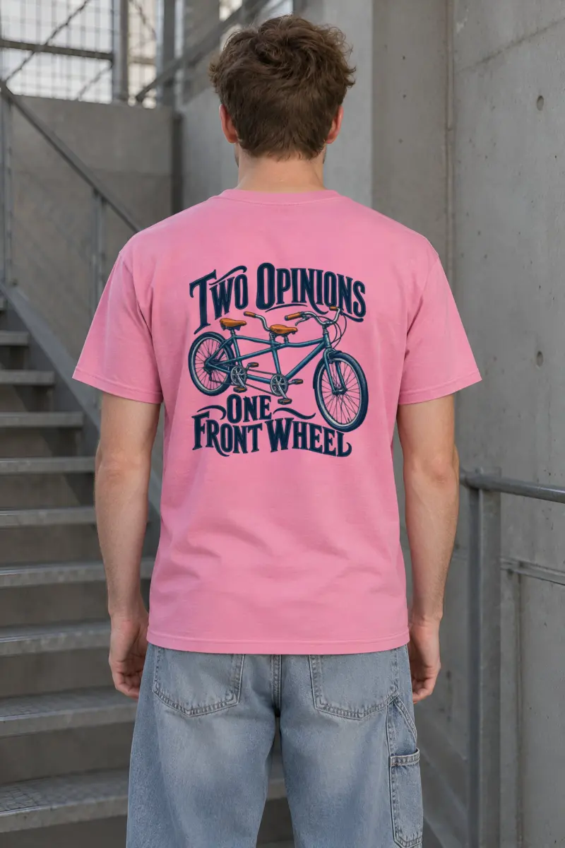 “Two Opinions One Front Wheel” Heavyweight Unisex Crewneck T-shirt