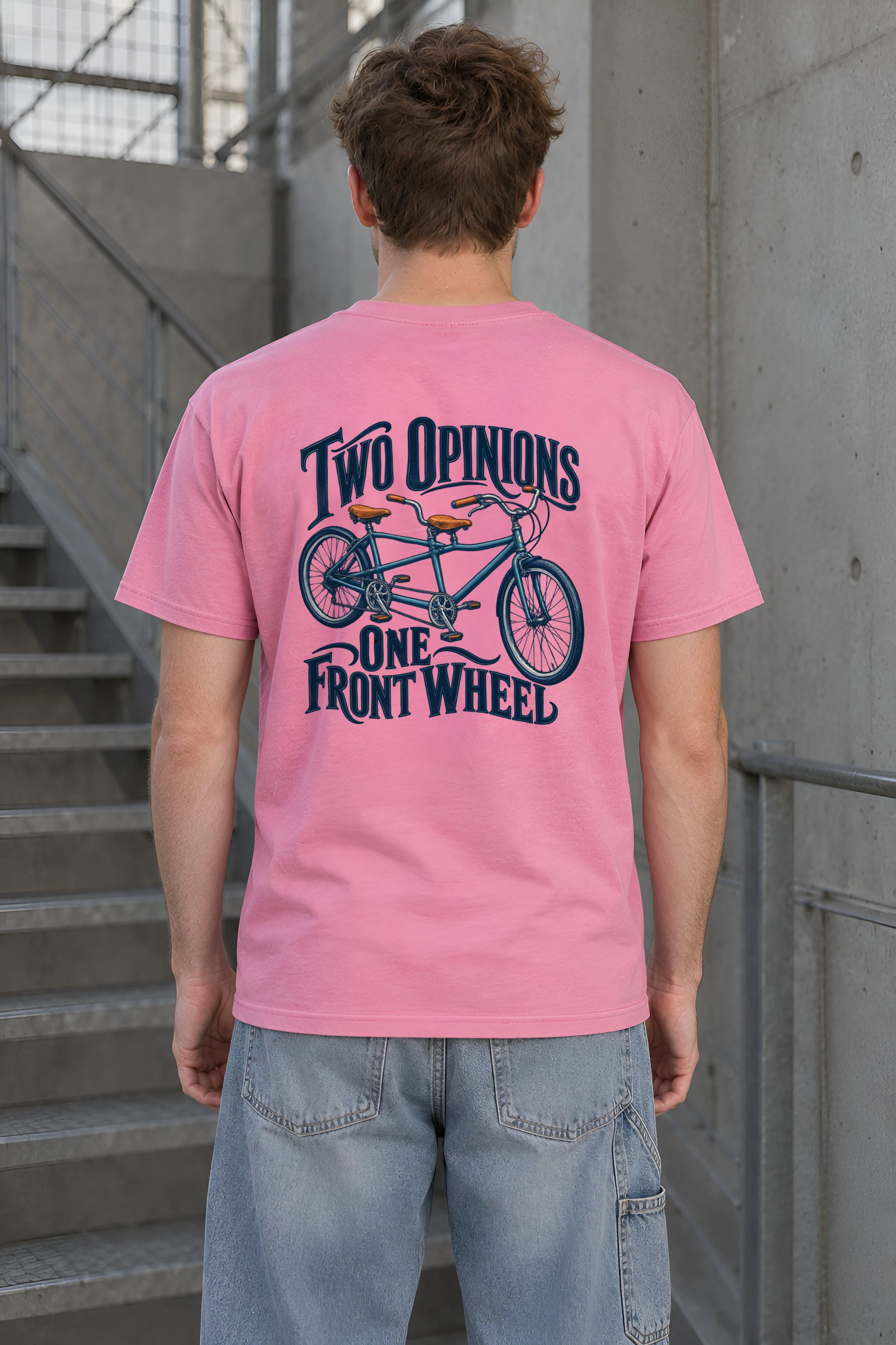 "Two Opinions One Front Wheel" Heavyweight Unisex Crewneck T-shirt
