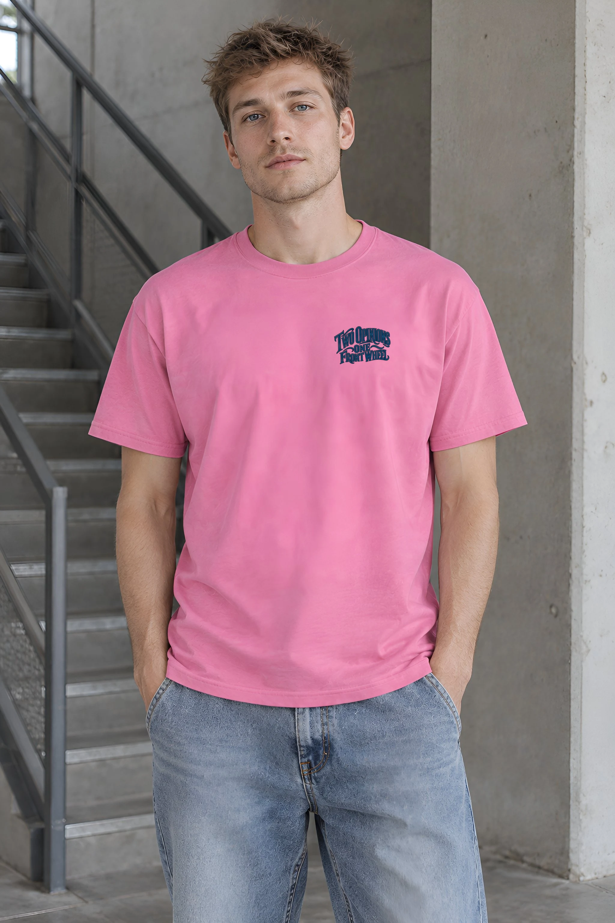 "Two Opinions One Front Wheel" Heavyweight Unisex Crewneck T-shirt