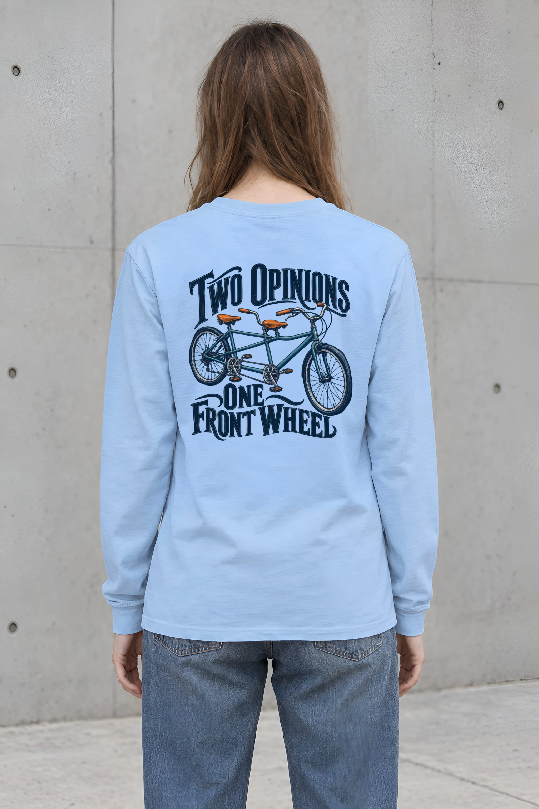 "Two Opinions, One Front Wheel" Unisex Longsleeve T-shirt