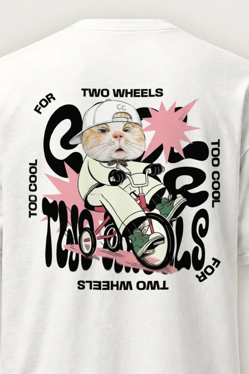 "Two Wheels Too Cool" Heavyweight Unisex Crewneck T-shirt