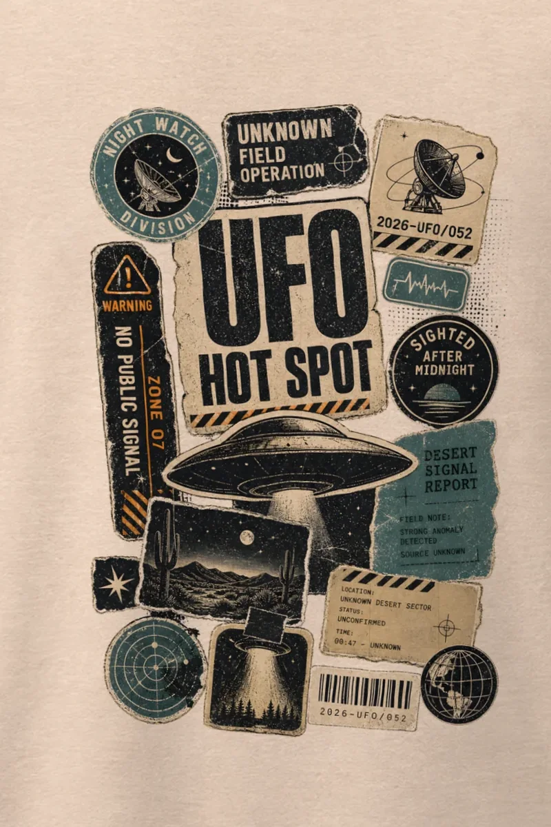 "UFO hot spot" Men’s Oversized Heavyweight Crewneck T-Shirt