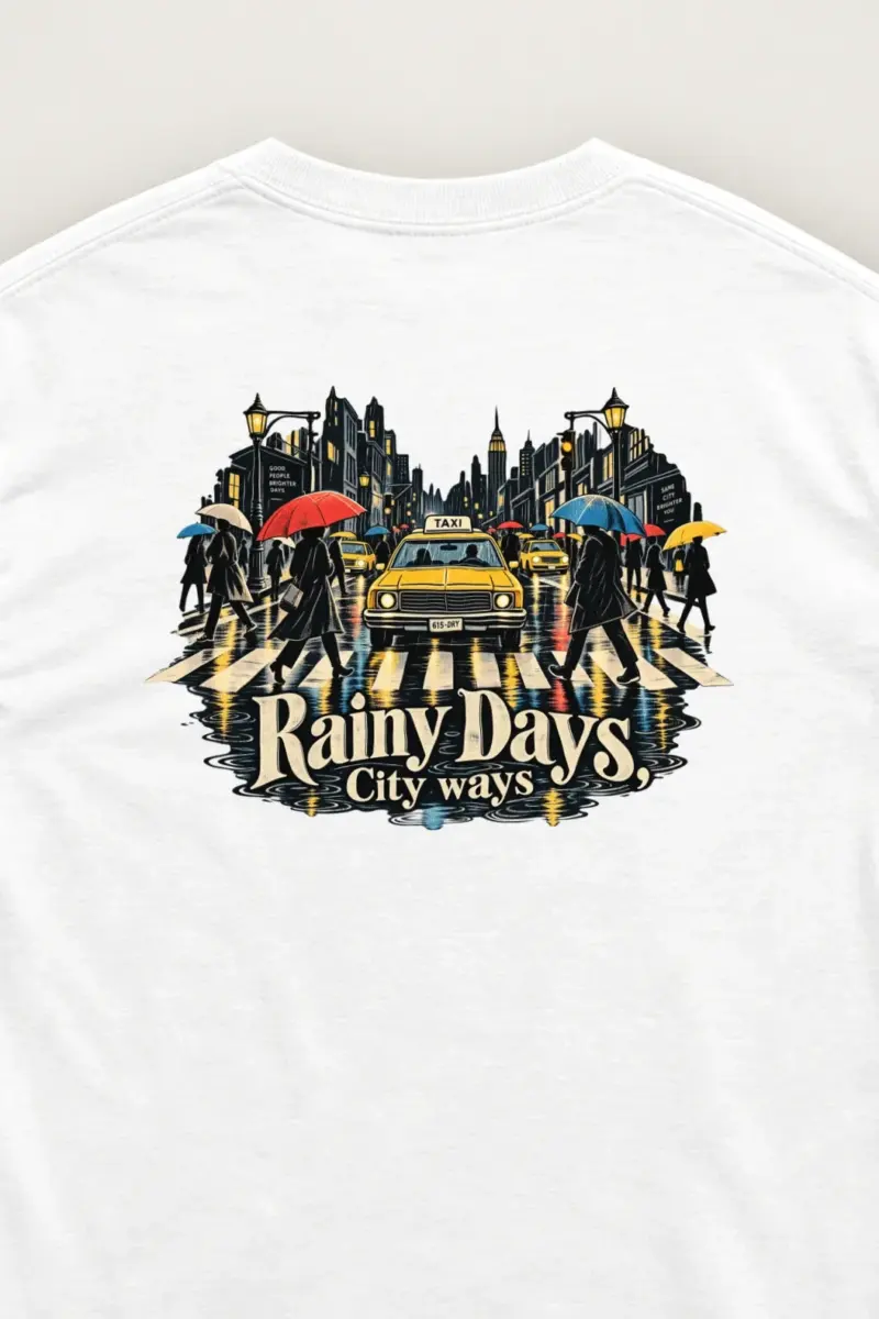 "Umbrella Street Scene" Unisex Longsleeve T-shirt