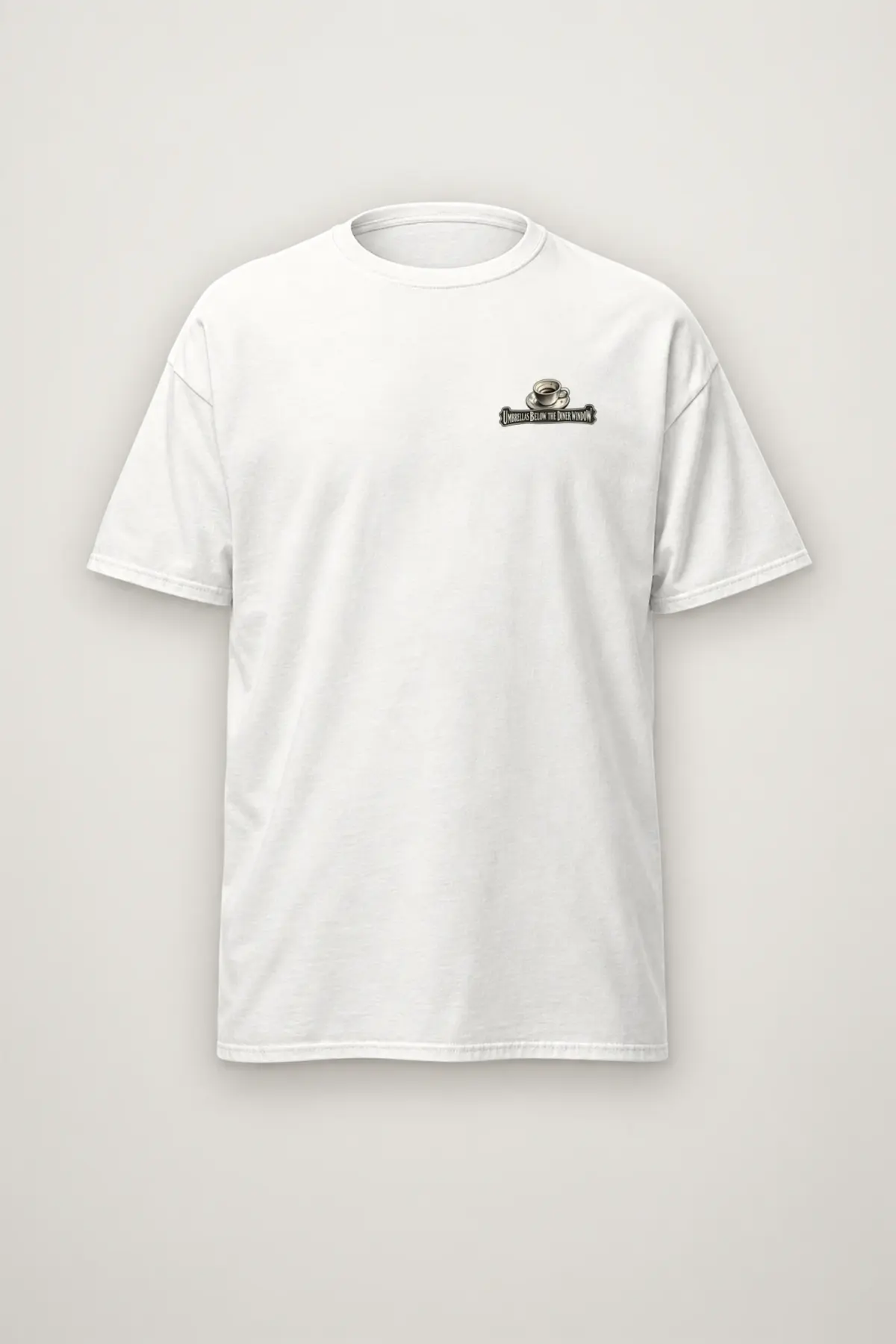"Umbrellas Below the Diner Window" Heavyweight Unisex Crewneck T-shirt