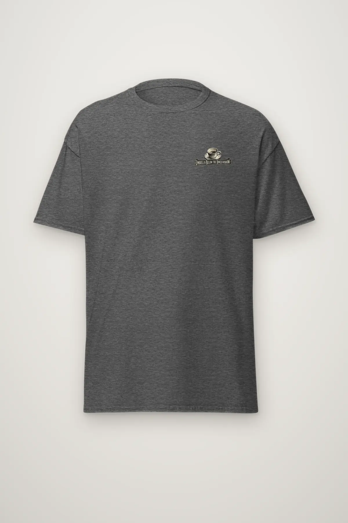"Umbrellas Below the Diner Window" Heavyweight Unisex Crewneck T-shirt