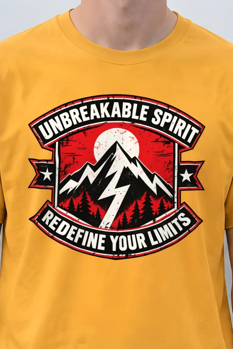 "Unbreakable Spirit" Heavyweight Unisex Crewneck T-shirt - the graphic up close