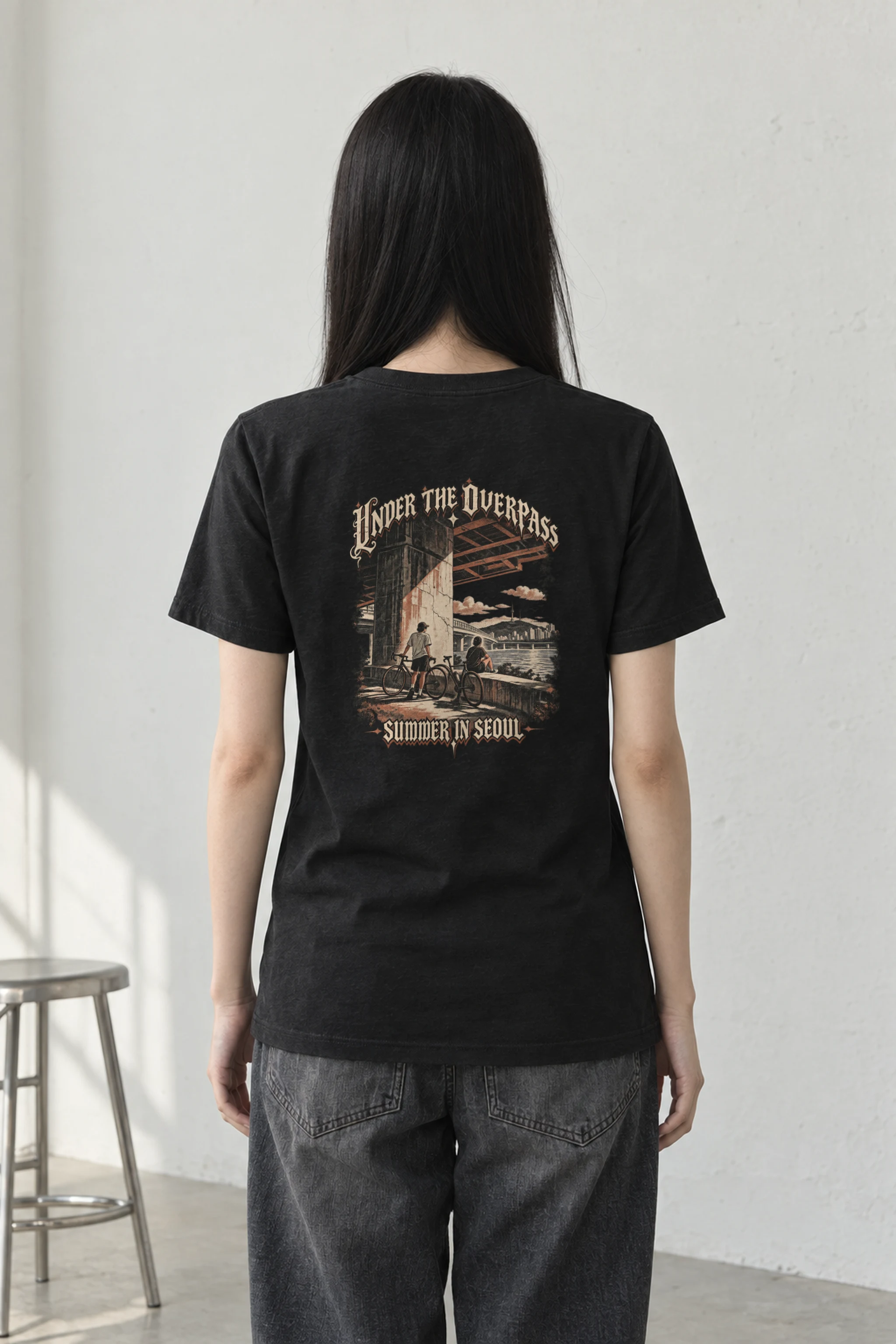 "Under the Overpass" Heavyweight Unisex Crewneck T-shirt