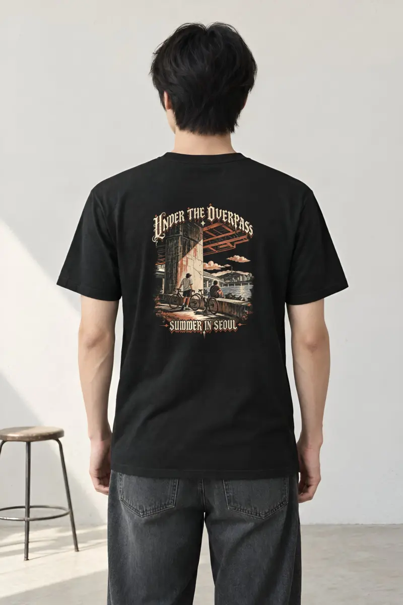"UNDER THE OVERPASS SUMMER IN SEOUL" Heavyweight Unisex Crewneck T-shirt