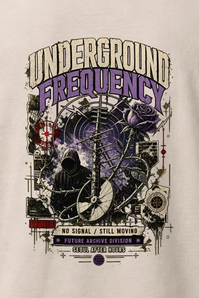 "Underground Frequency" Heavyweight Unisex Crewneck T-shirt
