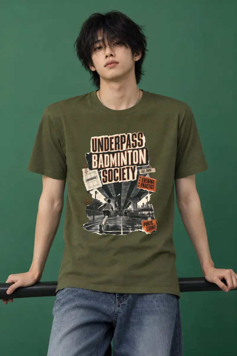 “Underpass Badminton Society” Heavyweight Unisex Crewneck T-shirt