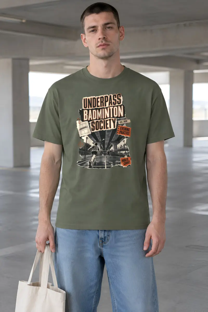 "Underpass Badminton Society" Heavyweight Unisex Crewneck T-shirt