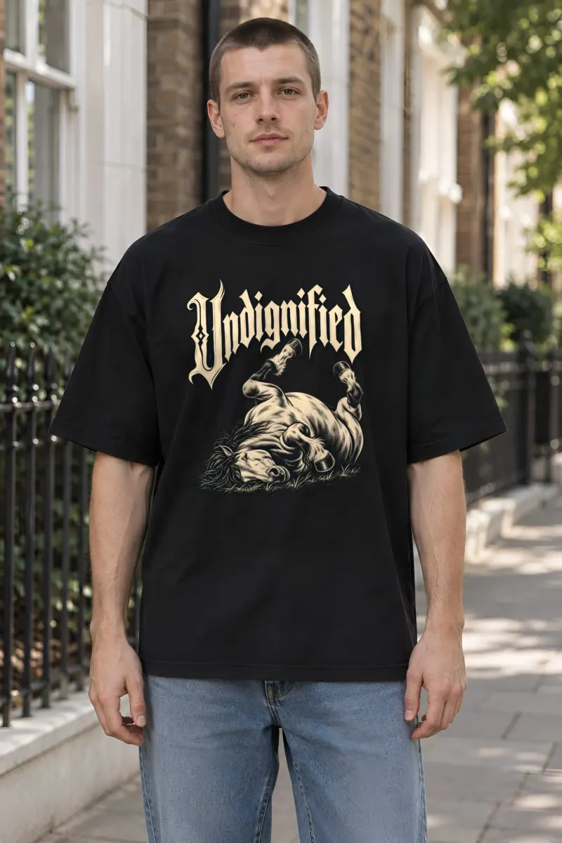 "Undignified" Unisex Oversized Heavyweight Crewneck T-Shirt