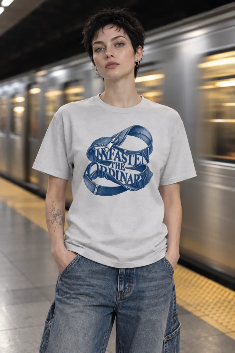 "Unfasten the Ordinary" Heavyweight Unisex Crewneck T-shirt