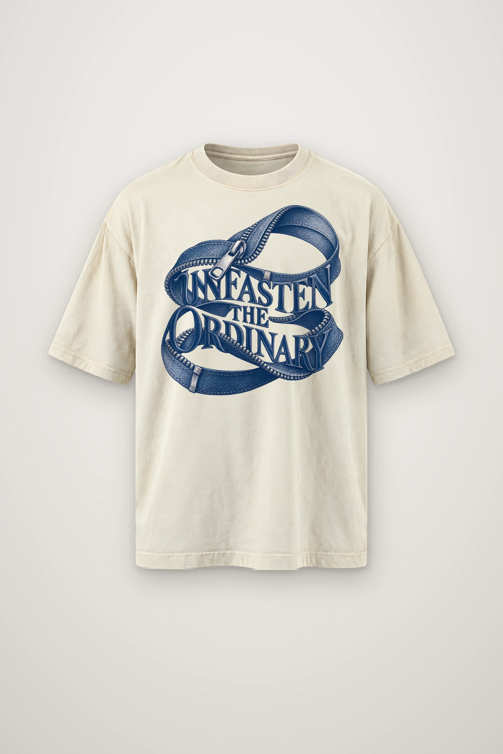 "Unfasten the Ordinary" Men's Oversized Heavyweight Crewneck T-Shirt