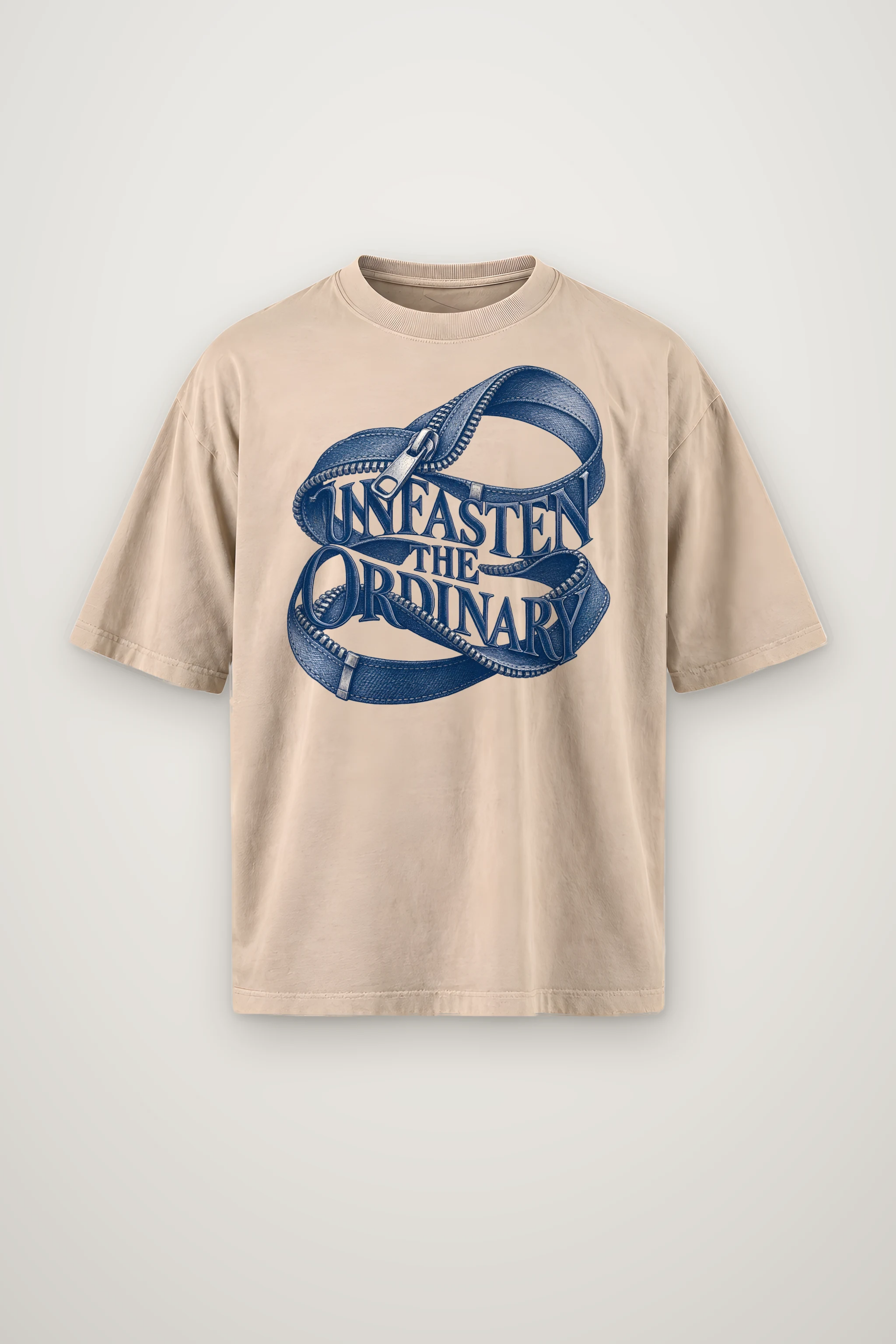 "Unfasten the Ordinary" Men's Oversized Heavyweight Crewneck T-Shirt