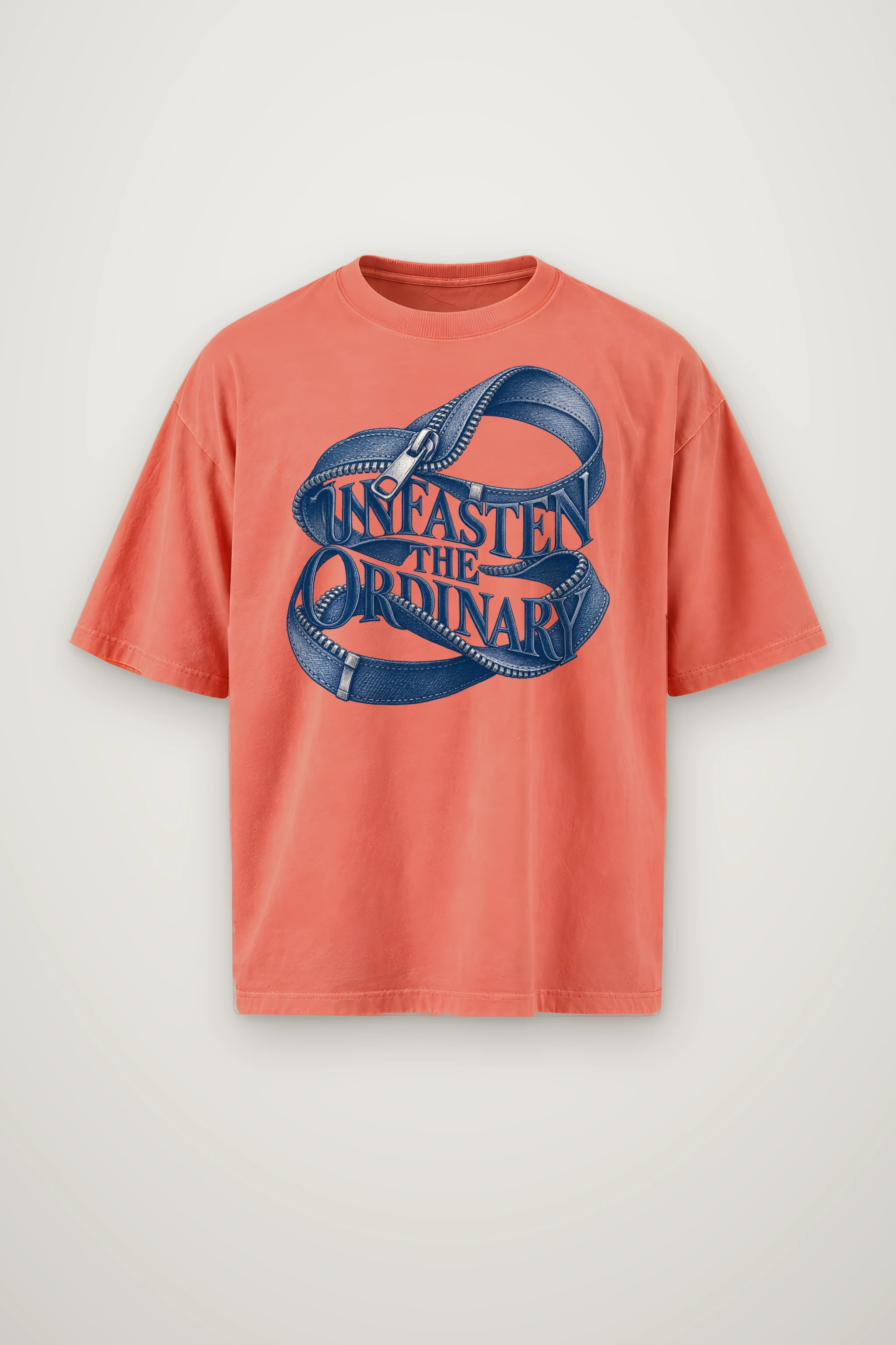 "Unfasten the Ordinary" Men's Oversized Heavyweight Crewneck T-Shirt