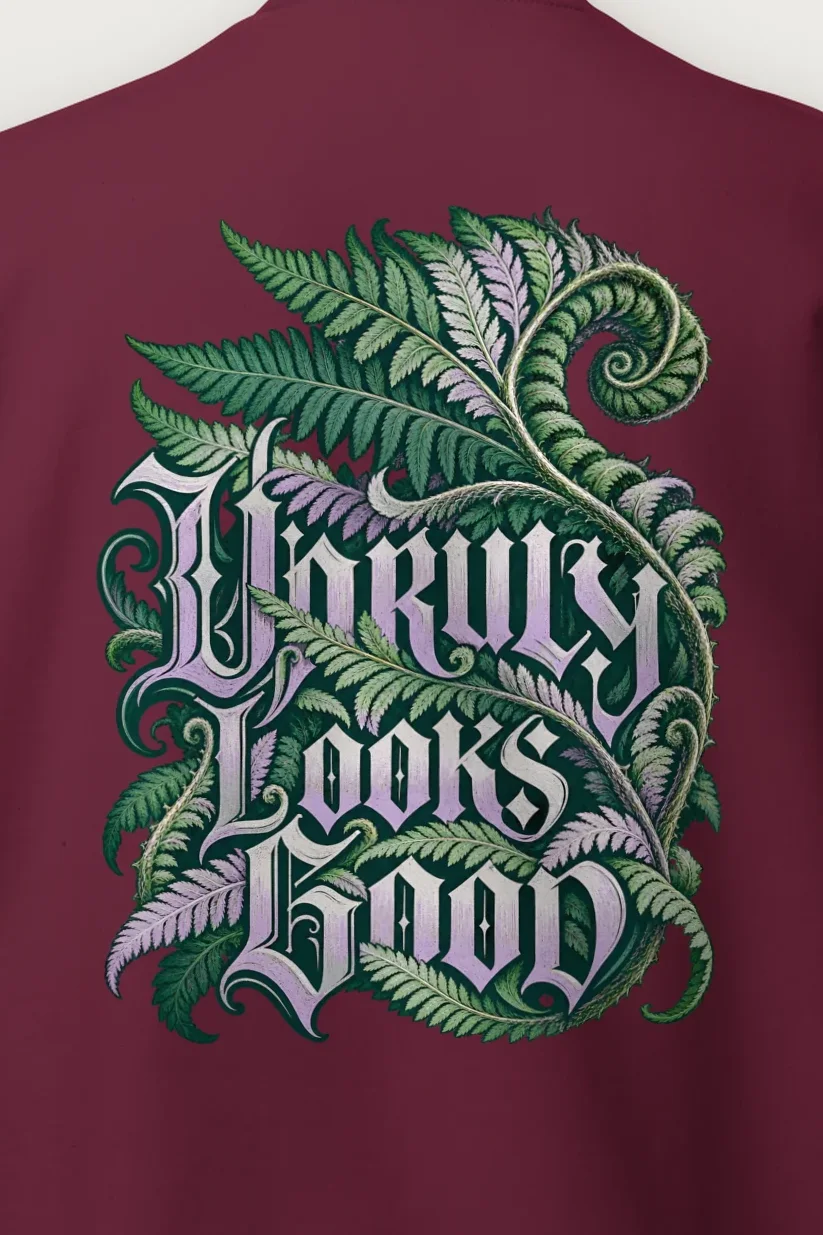 "Unruly Looks Good" Heavy Blend Unisex Crewneck Sweatshirt - the graphic up close