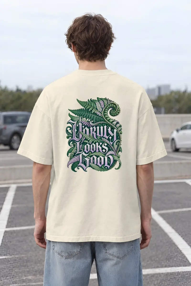 "Unruly Looks Good" Unisex Oversized Heavyweight Crewneck T-Shirt