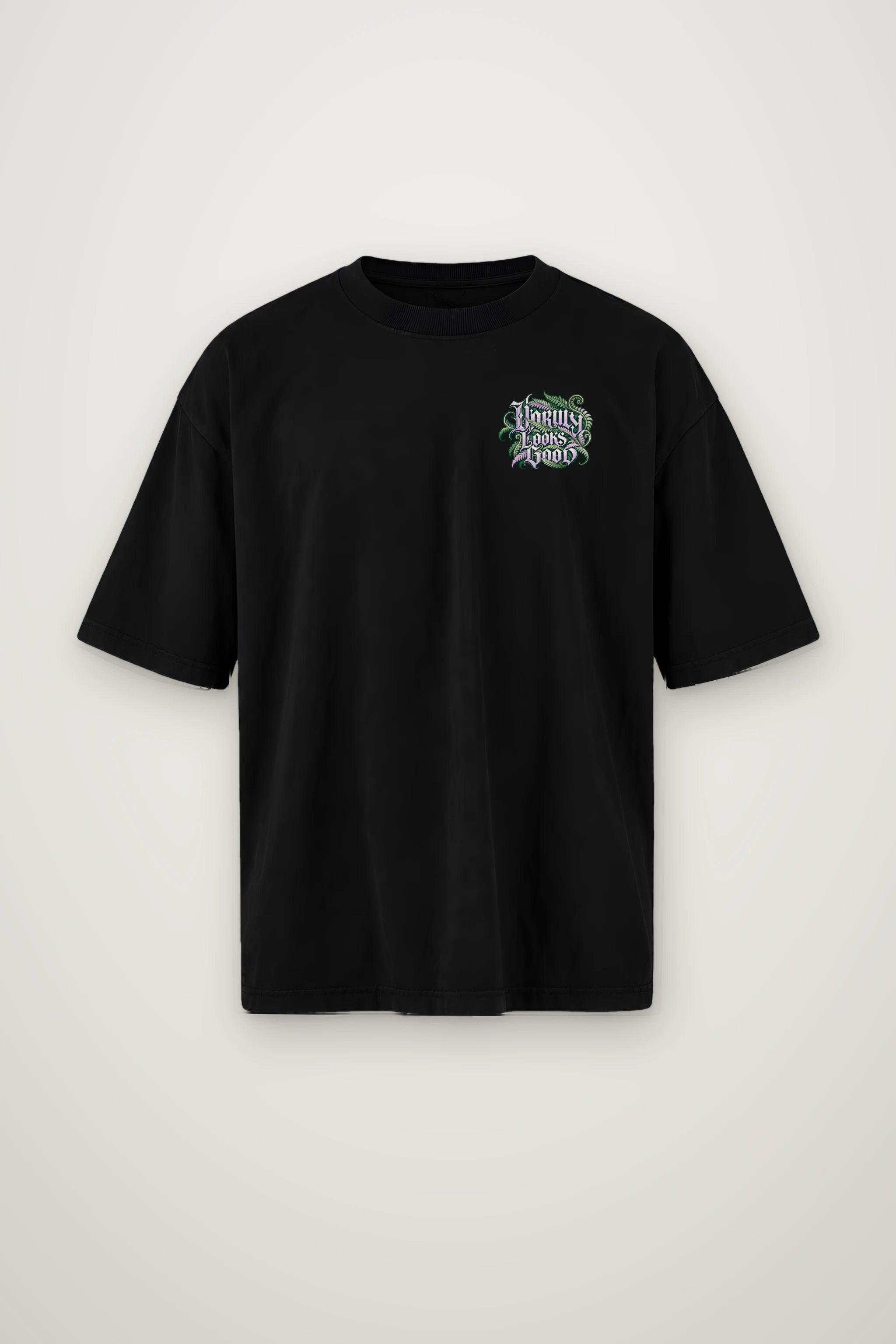 "Unruly Looks Good" Men's Oversized Heavyweight Crewneck T-Shirt