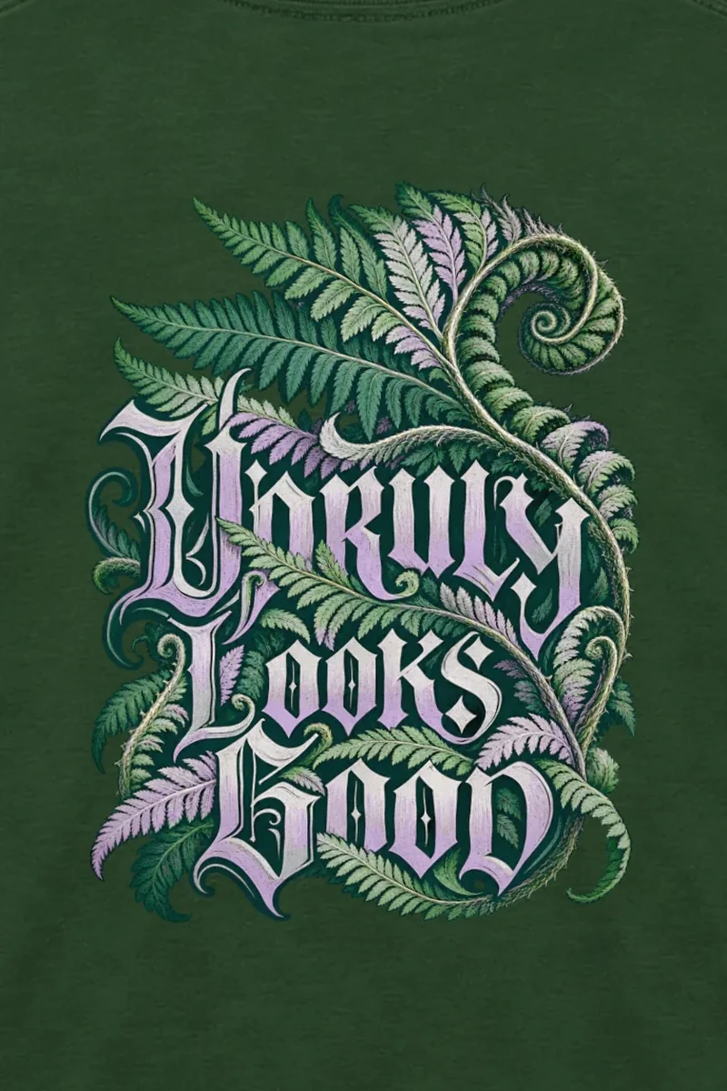"Unruly Looks Good" Unisex Longsleeve T-shirt - the graphic up close