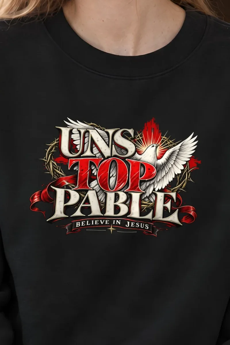 "Crowned Unstoppable Faith" 1 Crewneck Sweatshirt - the graphic up close