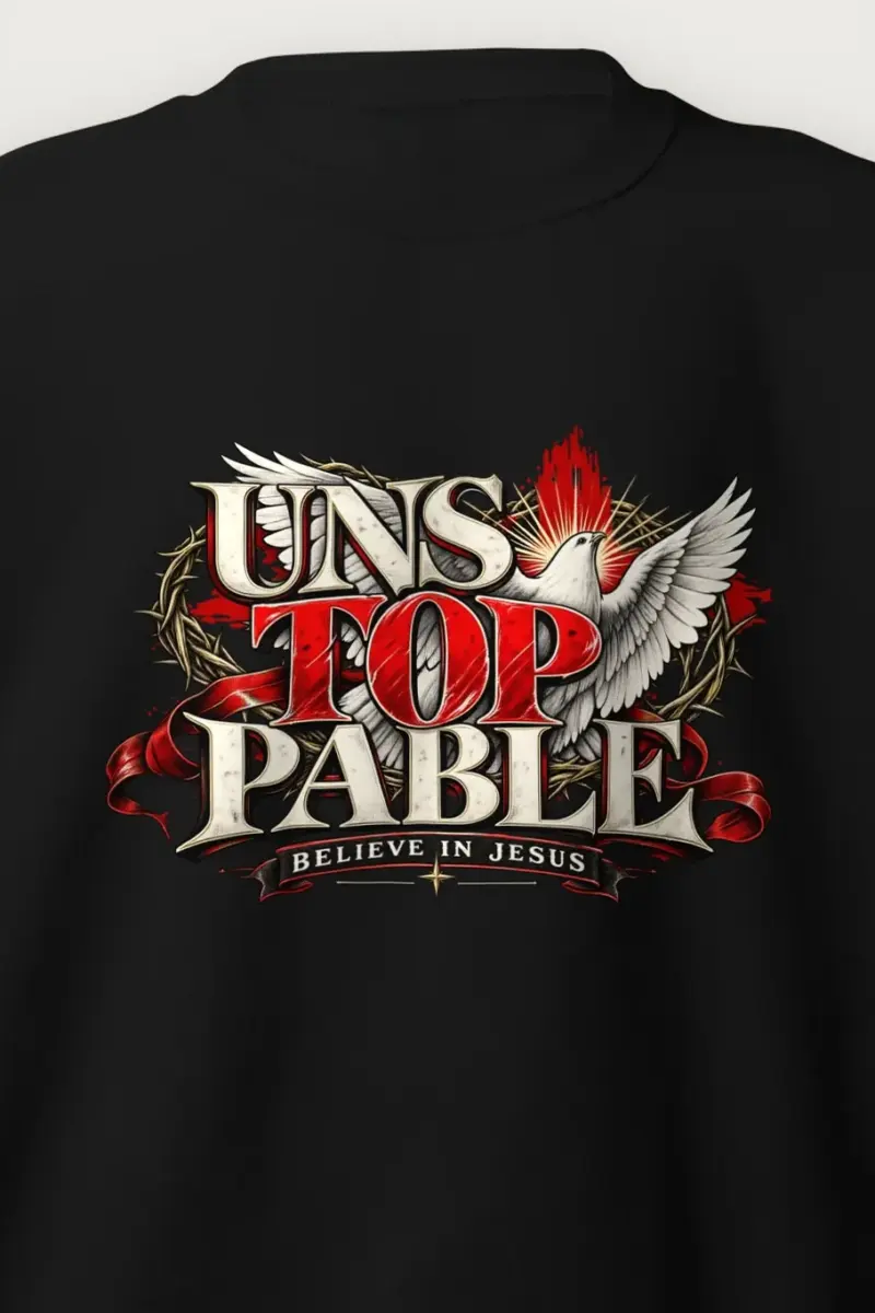 "Crowned Unstoppable Faith" Heavy Blend Unisex Crewneck Sweatshirt - the graphic up close