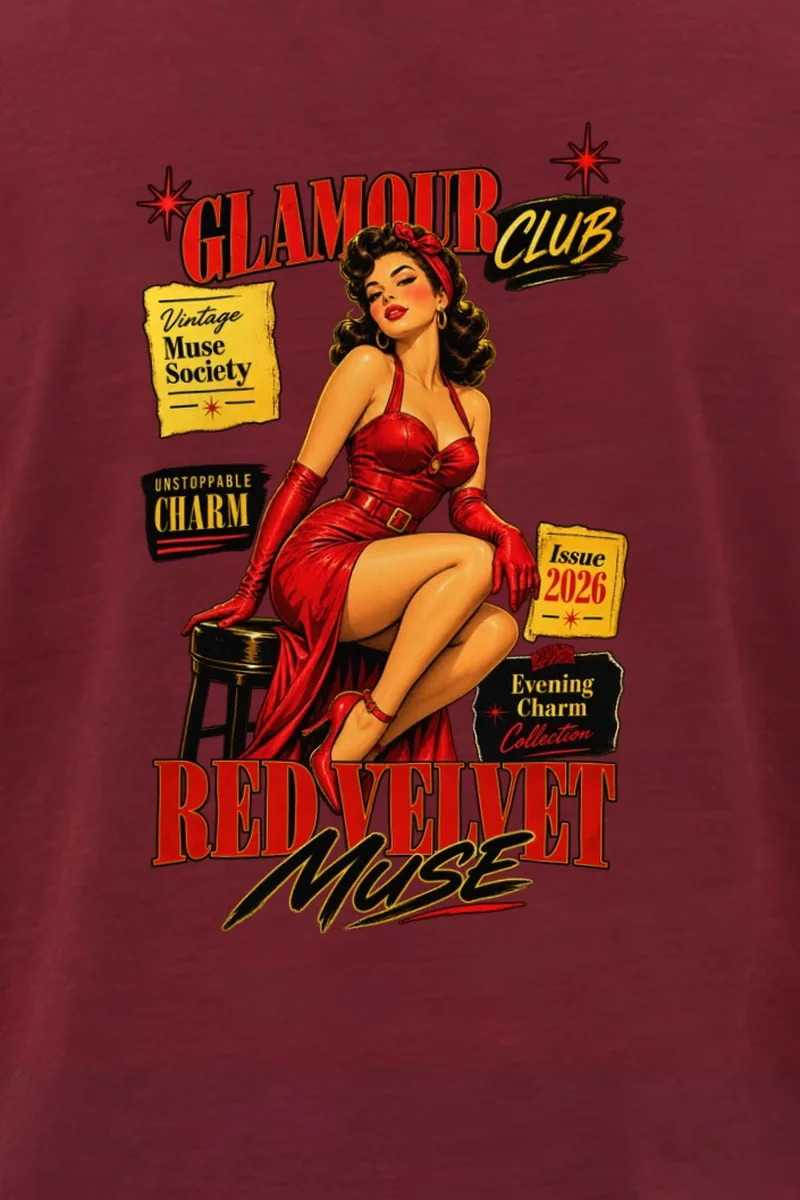 "Unstoppable Charm" Heavyweight Unisex Crewneck T-shirt - the graphic up close