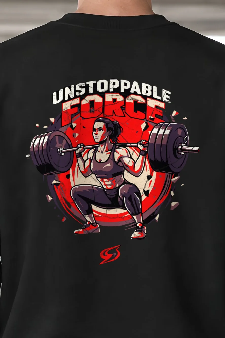 "Unstoppable Force" 1 Crewneck Sweatshirt - the graphic up close