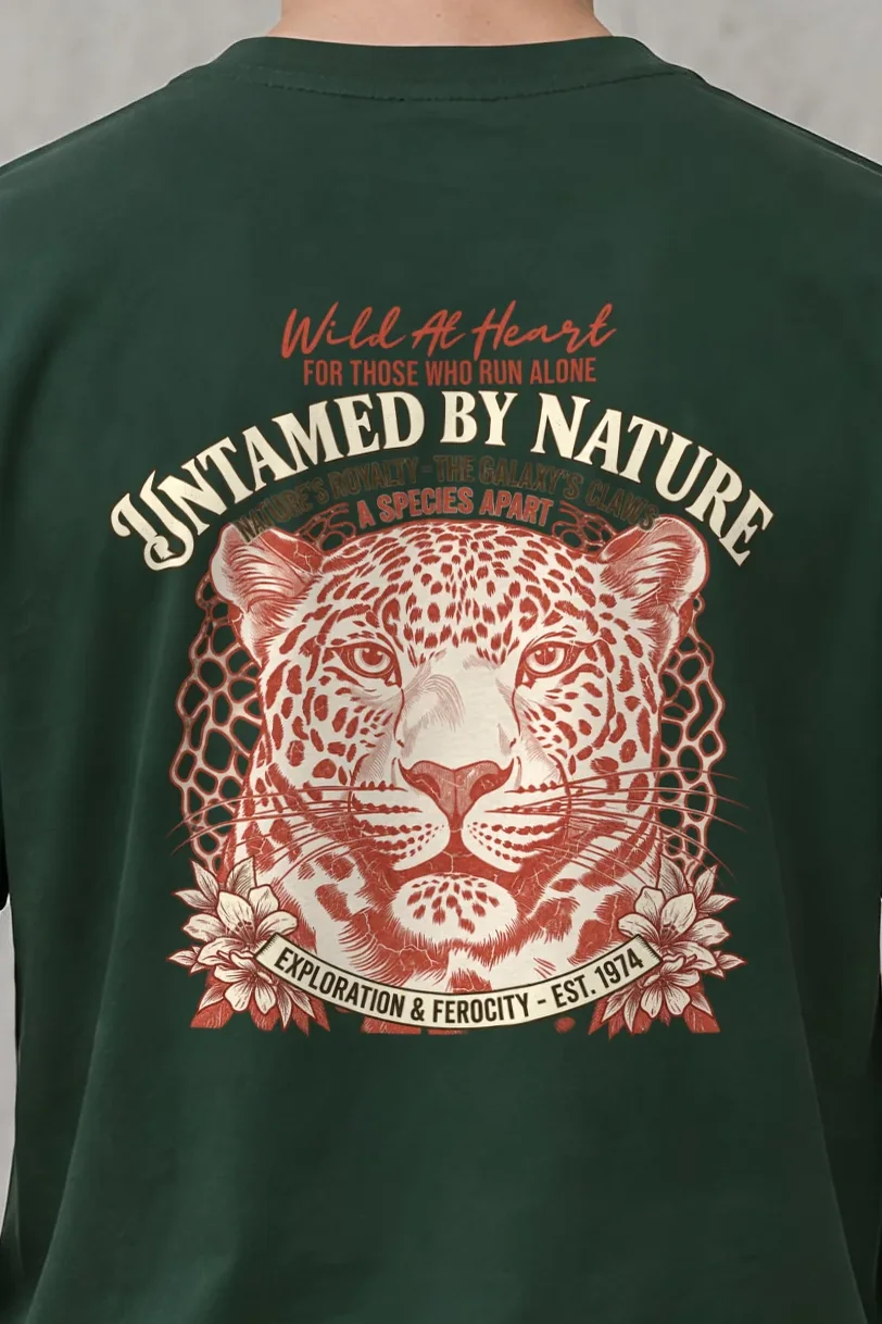 "Untamed Royalty" Heavyweight Unisex Crewneck T-shirt - the graphic up close