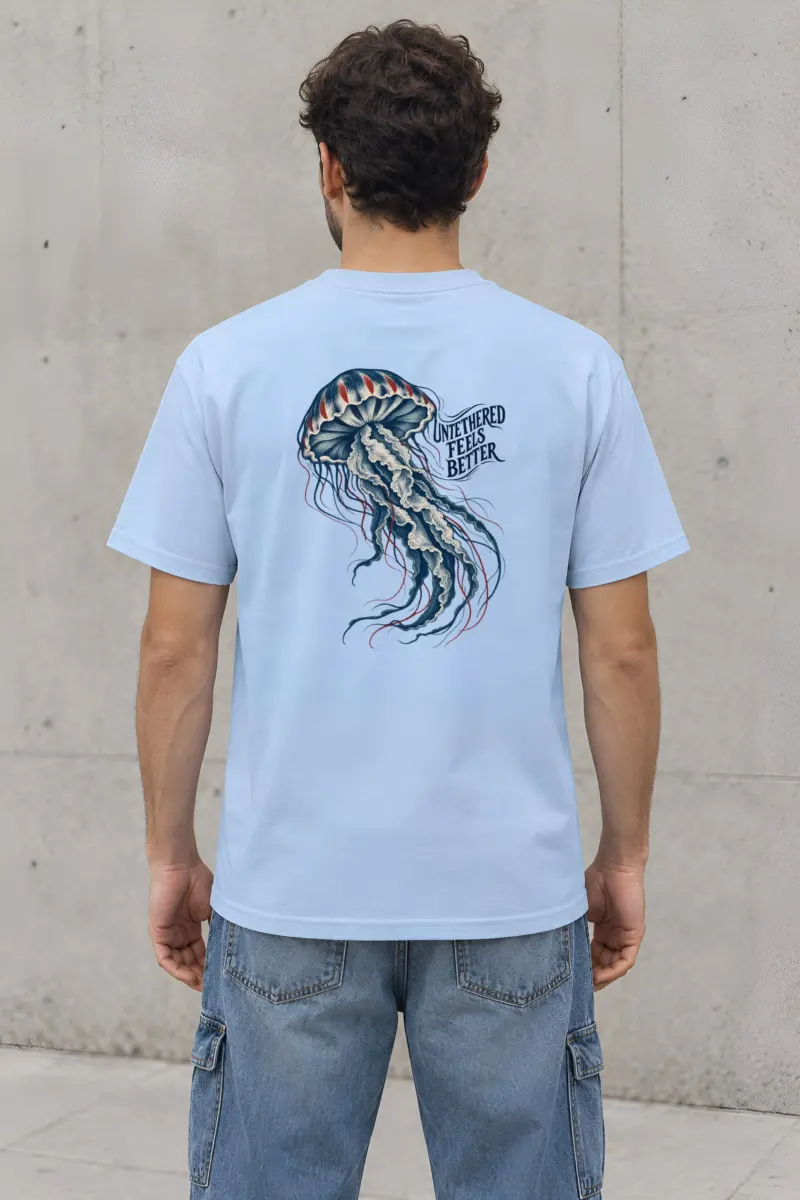 “Untethered Feels Better” Heavyweight Unisex Crewneck T-shirt