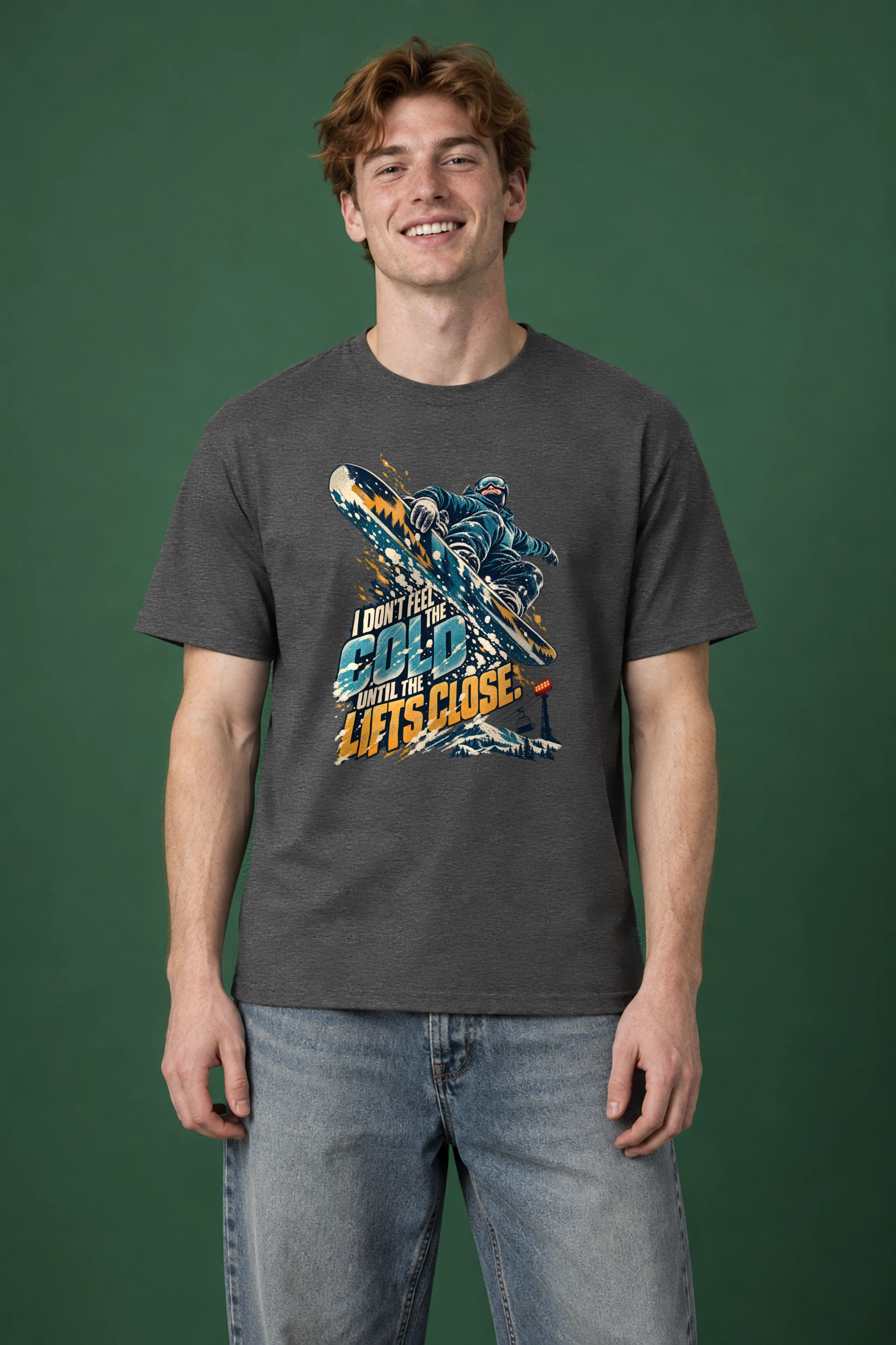 "Until the Lifts Close" Heavyweight Unisex Crewneck T-shirt