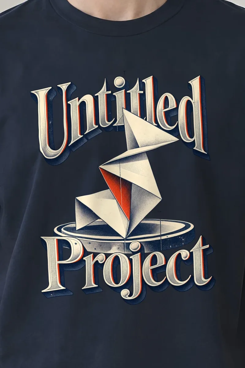 "Untitled Project" Heavyweight Unisex Crewneck T-shirt - the graphic up close