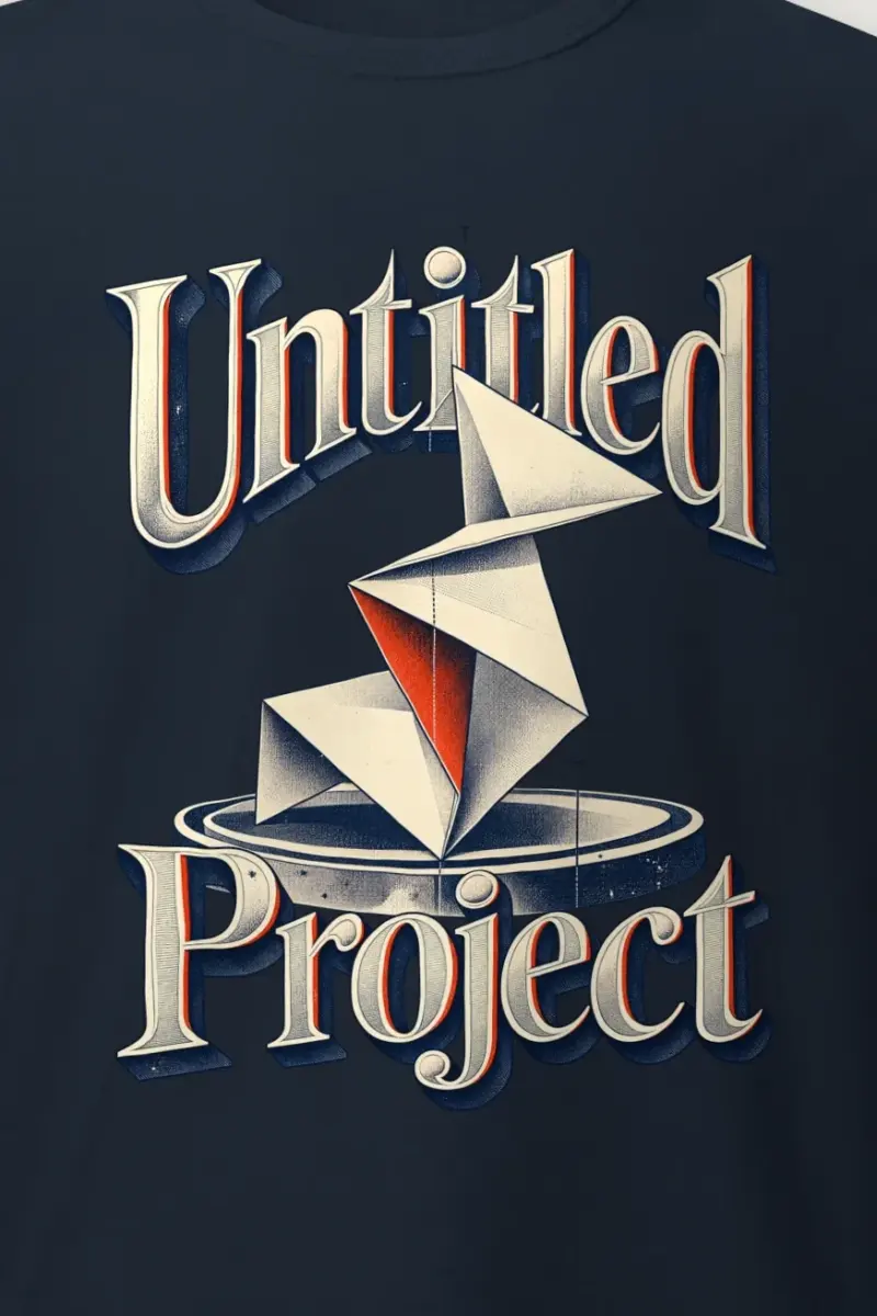 "Untitled Project" Heavyweight Unisex Crewneck T-shirt - the graphic up close