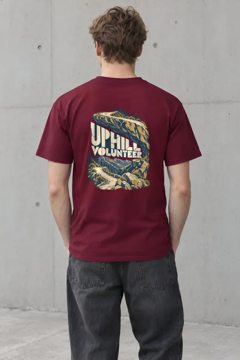 “Uphill Volunteer” Heavyweight Unisex Crewneck T-shirt
