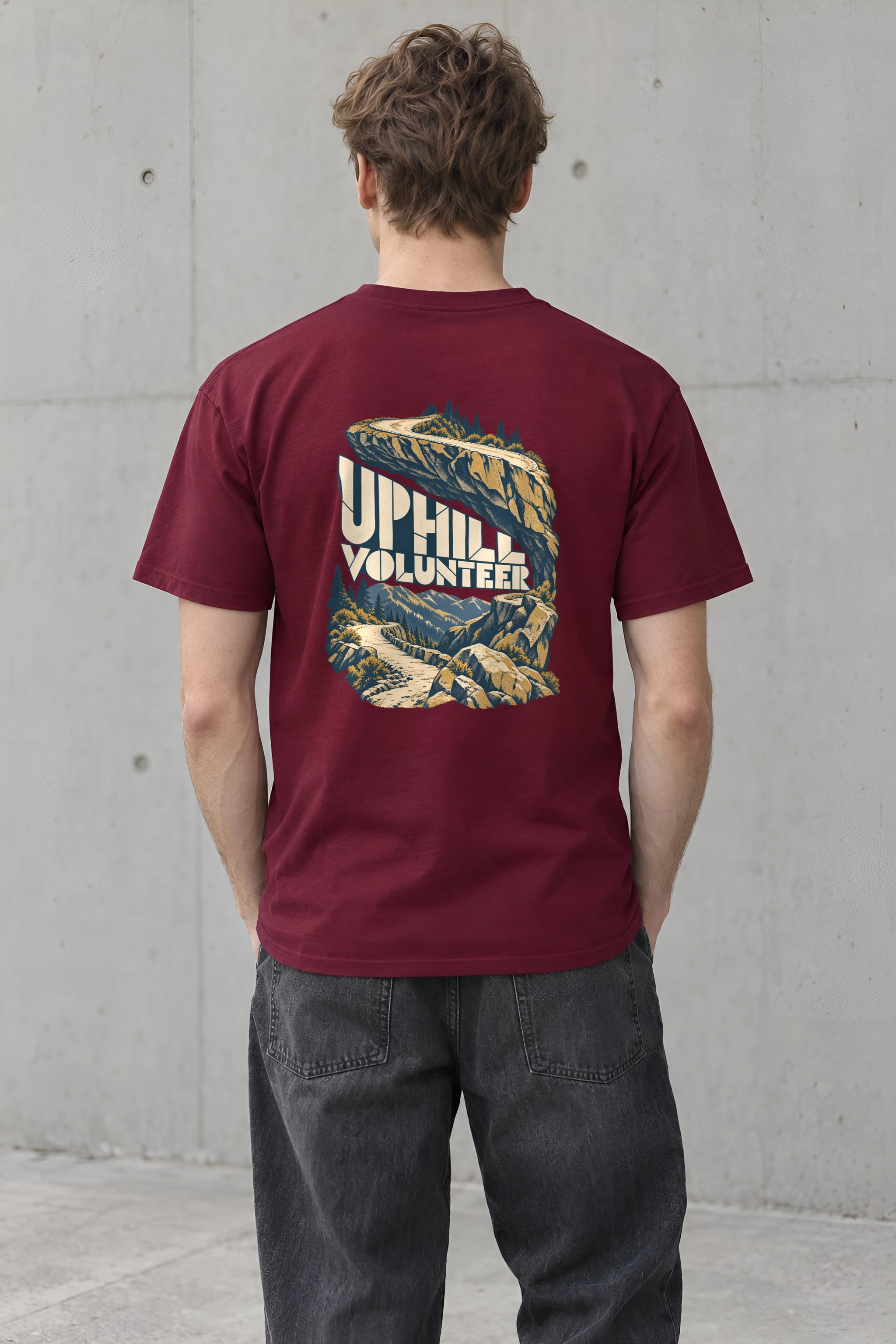 "Uphill Volunteer" Heavyweight Unisex Crewneck T-shirt