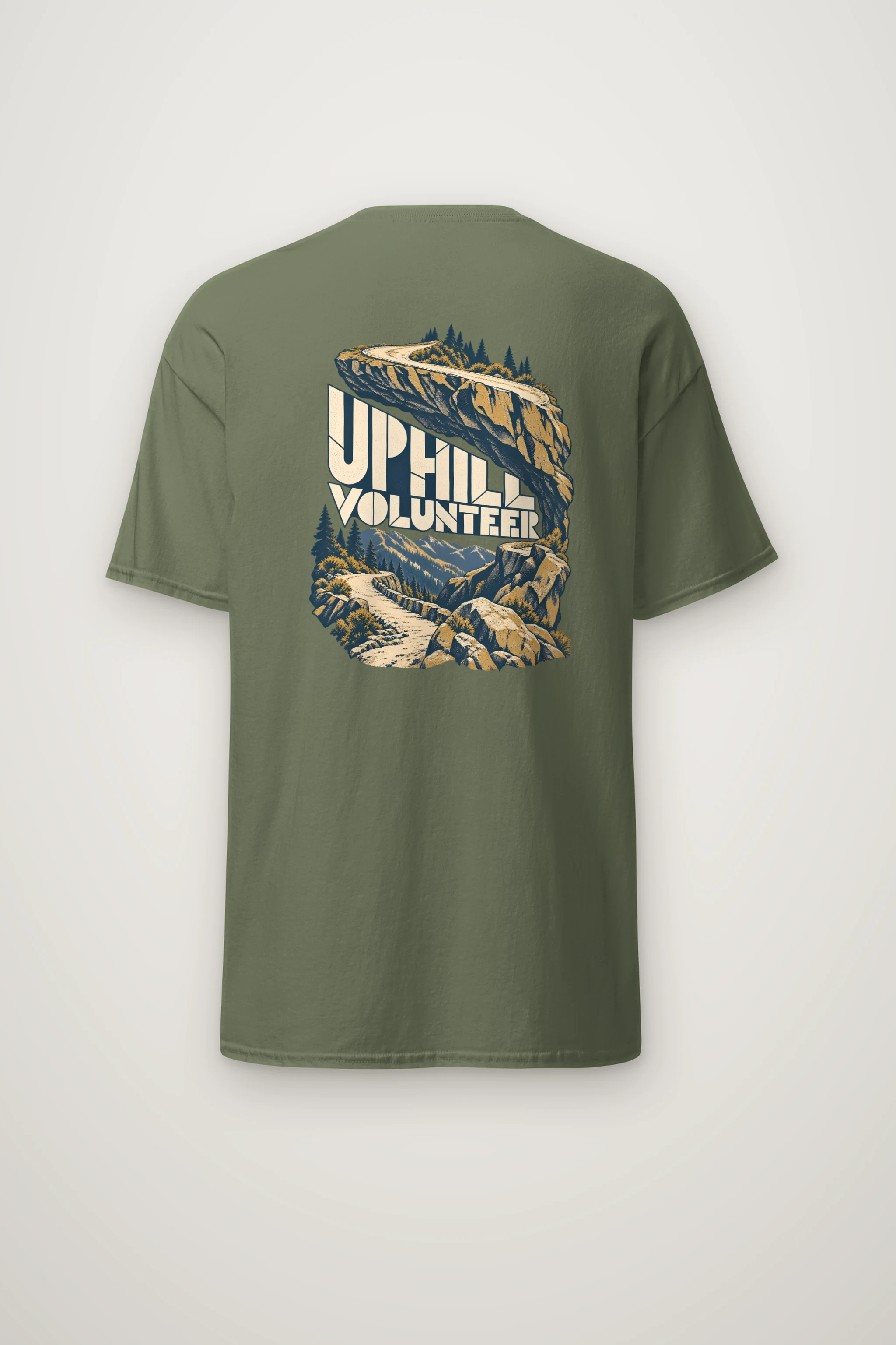 "Uphill Volunteer" Heavyweight Unisex Crewneck T-shirt