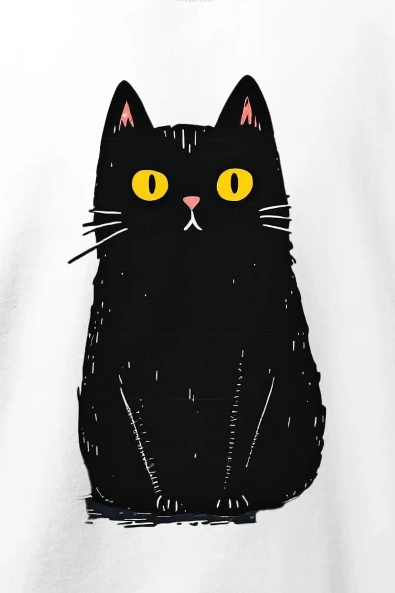 "Upright Black Cat" Heavy Blend Unisex Crewneck Sweatshirt