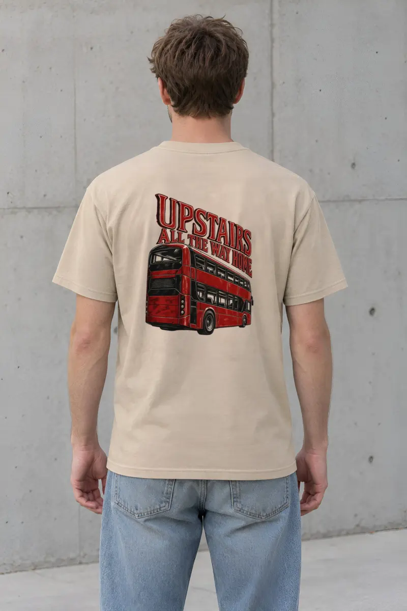 "Upstairs All the Way Home" Heavyweight Unisex Crewneck T-shirt