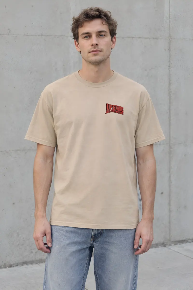 "Upstairs All the Way Home" Heavyweight Unisex Crewneck T-shirt