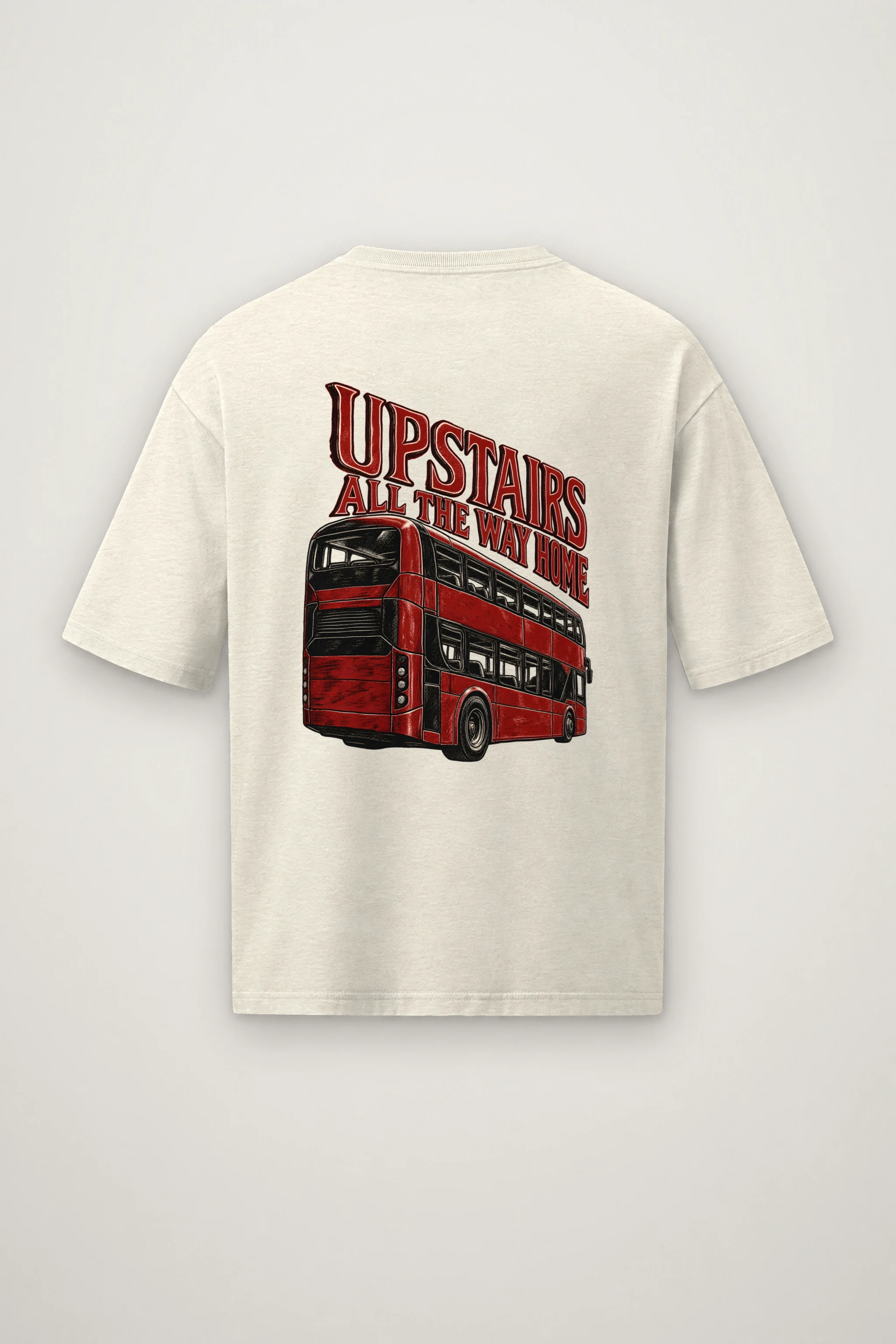 "Upstairs All the Way Home" Men's Oversized Heavyweight Crewneck T-Shirt