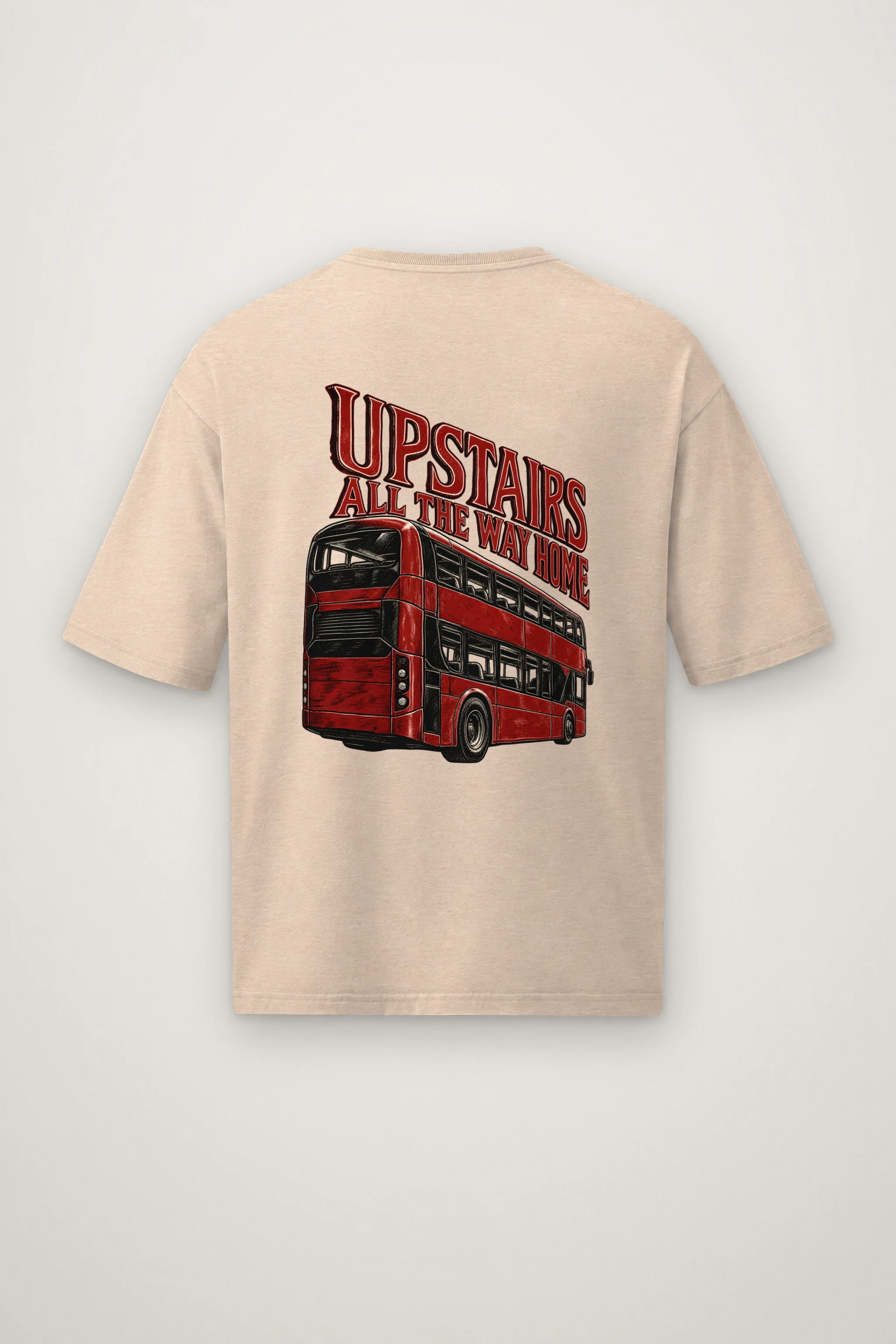 "Upstairs All the Way Home" Men's Oversized Heavyweight Crewneck T-Shirt