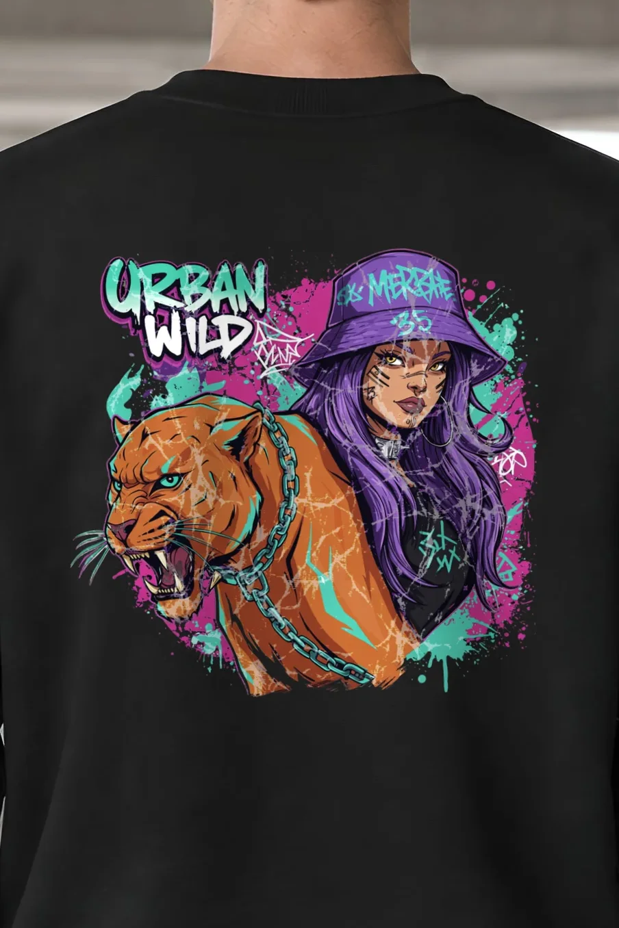 "Urban Wild" 1 Crewneck Sweatshirt - the graphic up close