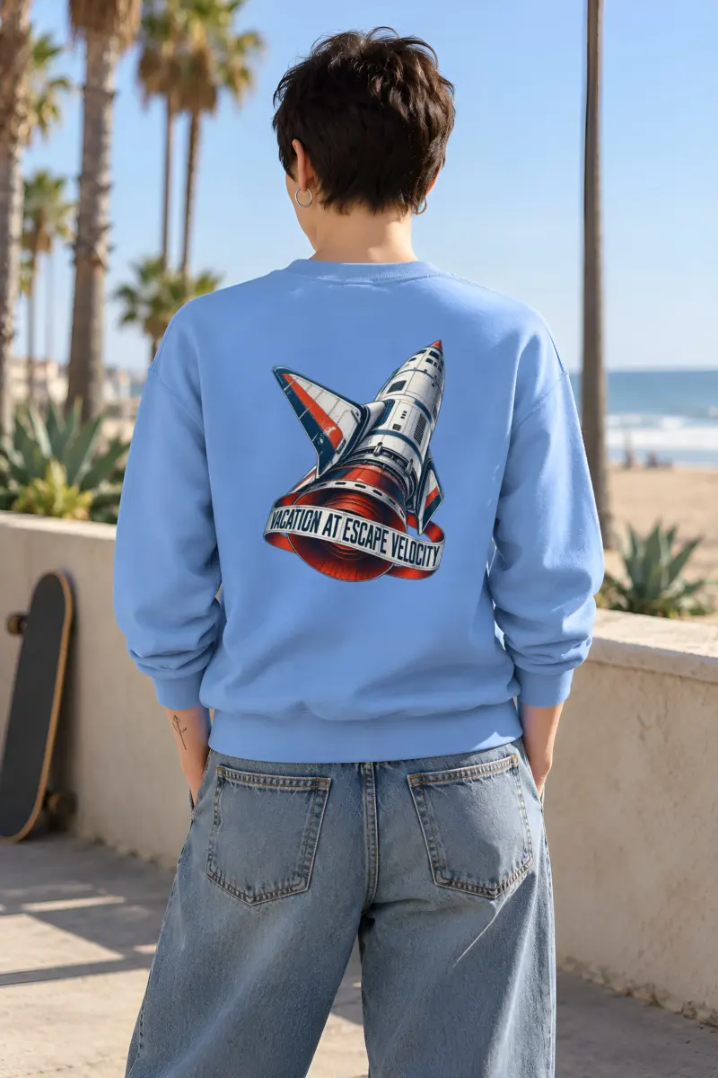"Vacation at Escape Velocity" Heavy Blend Unisex Crewneck Sweatshirt