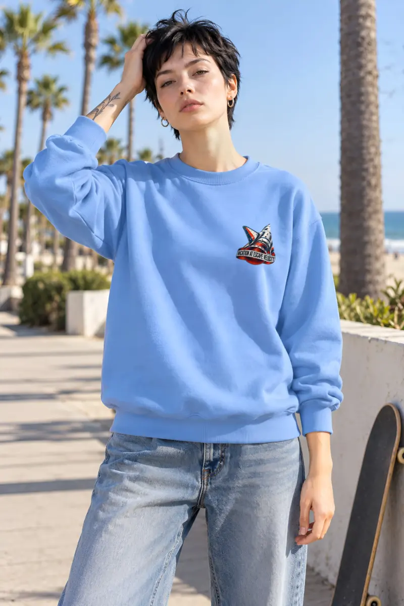 "Vacation at Escape Velocity" Heavy Blend Unisex Crewneck Sweatshirt