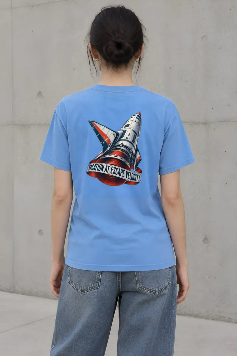 "Vacation At Escape Velocity" Heavyweight Unisex Crewneck T-shirt