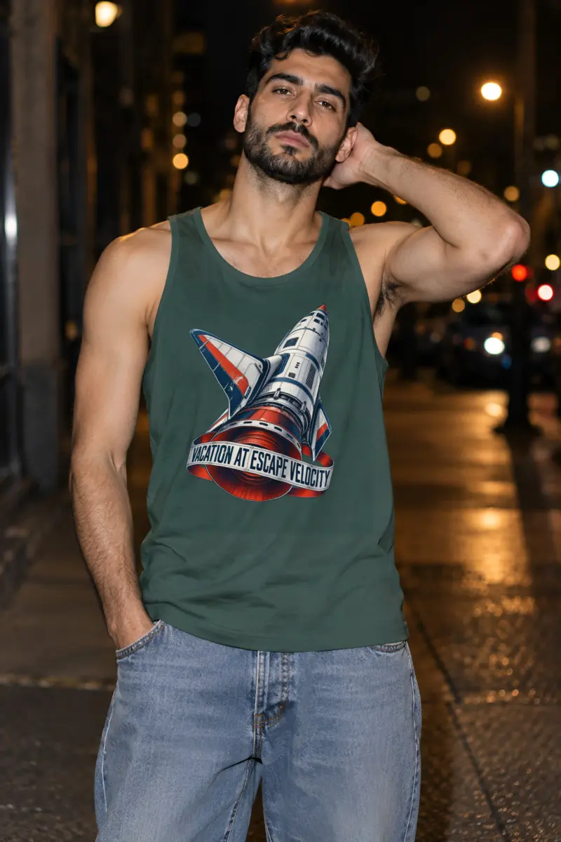 "Vacation at Escape Velocity" Unisex Jersey Tank